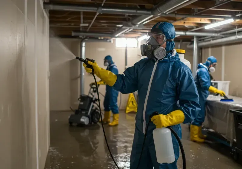 Basement Sanitization and Antimicrobial Treatment process in Herricks, NY